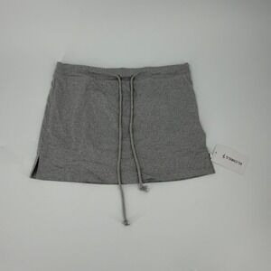 EG.CHRIS.G Mini Skirt Drawstring Y2K Womens Small Heather Gray Casual Sporty New